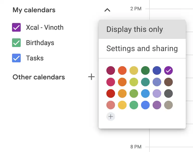 Google Calendar Add Calendar screenshot